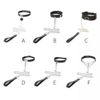 Sex Collar Women s Neck Strap Traction Rope Girlfriend Neck Cover Adult Products PU Leather Alloy Collar Accessories