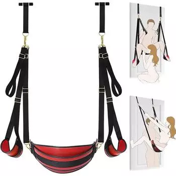 Секс-дверь-качалка БДСМ-бондаж, ограничители для бедер, регулируемые ремни для секса, фурнитура, пряжка, кожа, мягкий плюш, взрослые секс-игрушки для мужчин и женщин