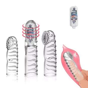 Sex electric finger transparent finger masturbation goods for bumpy finger cot adult goods popular with finger bean cot, cot, women, vibrator, women,