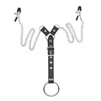 Секс-игрушка, цепочка, зажим для соска, кольцо для пениса, тренировочный реквизит для мужчин, пояс целомудрия, БДСМ, кольцо для пениса, растягиватель для мячей