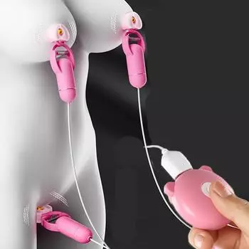 Секс-игрушка для груди, электрический зажим для сосков, массаж груди, вибратор, усилитель бондажа, для взрослых женщин, целомудрие, стимуляция клитора, зажим для сосков ligth pink-no box