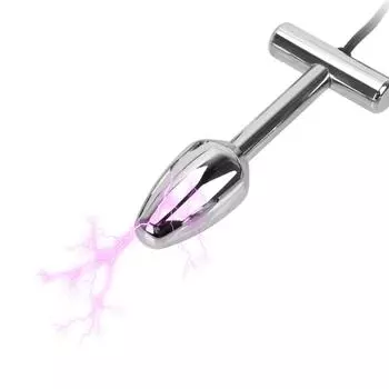 Секс-игрушка для женщин, электрическая стимуляция, массаж простаты, вагинальный плотный электрошок, металлические анальные бусины для точки G, Анальная пробка B