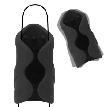 Секс-игрушки для мужчин 10 режимов минет головка вибратор отсроченная эякуляция регулируемый тренажер задержки пениса удлинитель пениса Black