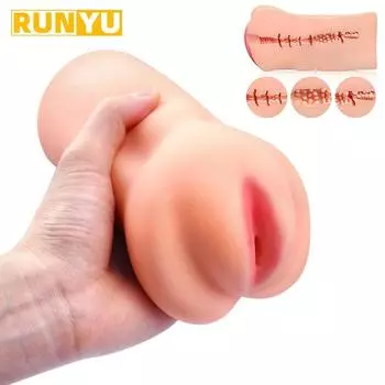 Секс-игрушки для мужчин Искусственная вагина Карманная киска Секс-игрушки Силиконовые мужские мастурбаторы для взрослых 18+ A