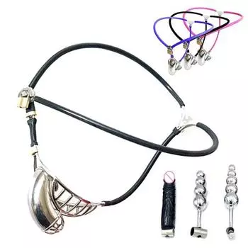 Секс-игрушки для мужчин, полая клетка для пениса, невидимый пояс верности из нержавеющей стали, нижнее белье с анальной пробкой, запираемая на замок для мужчин waist 60-90cm