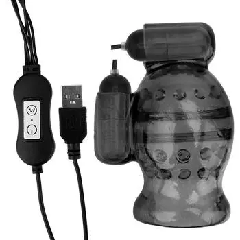 Секс-игрушки для мужчин Тренажер для пениса Кольцо Массажер для пениса Отсроченная эякуляция Вибратор для пениса Вибратор для головки мужского полового члена Мастурбация для мужчин C