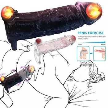 Секс-игрушки для взрослых, вибрирующие презервативы для увеличения пениса, мужские многоразовые презервативы для члена, вибратор с рукавом для пениса, секс-игрушки для пар no remote