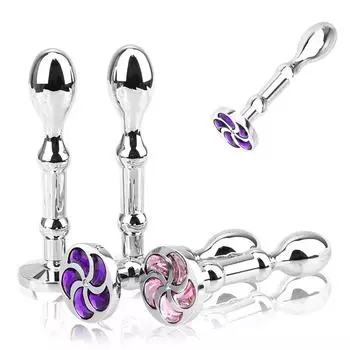 Секс-игрушки для женщин и мужчин Анальные игрушки Металлическая анальная пробка Анальная пробка Стимуляция ануса Эротические украшения в форме луны Массажер простаты Purple