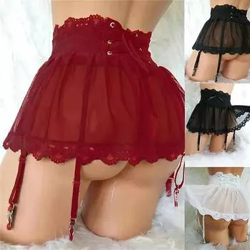 Секс-игрушки для женщин Экзотические аксессуары Мини-короткая юбка на бретельках Платье горничной Корсет Babydoll БДСМ Порно Костюм Нижнее белье для секса 18 One Size