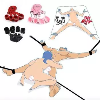 Секс-игрушки для женщин, наручники для пар, БДСМ-бондажный комплект под кроватью, БДСМ-связывание, удерживающий ремень, система для взрослых, запястья, манжеты на щиколотке