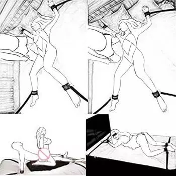 Секс-игрушки для женщин, пары, БДСМ-бондажный набор под кроватью, флоггер, эротические ограничители, наручники для шлюхи и манжеты на щиколотке, игры для взрослых, секс-шоп 1set