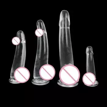 Секс-игрушки для женщин с присоской, большой член, желеобразный дилдо, прозрачная анальная пробка, имитация точки G, реалистичный дилдо S