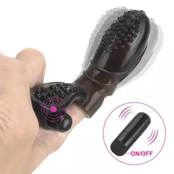 Секс-игрушки для женщин Секс-товары Стимуляция влагалища Силиконовый стимулятор точки G Стимулятор клитора Мини-вибратор для пальцев Вибрационный массажер Прелюдия Black