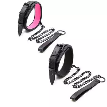 Секс-игрушки Пара БДСМ-игрушки Товары для взрослых с замком на шее и рукавами Кожаный кнут Связывание Флирт Кожаный ошейник