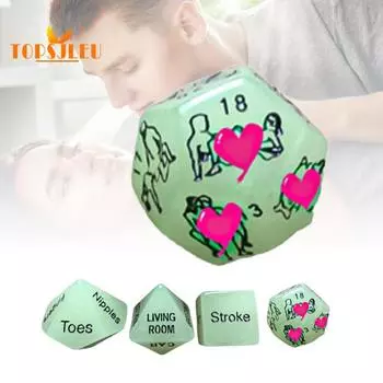 Секс-игрушки с многогранными игральными кубиками - 5 шт./компл., маленький размер с рисунком жестов, забавные романтические спортивные игральные кости для медового месяца Glow In The Dark