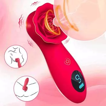 Секс-игрушки с розой на ЖК-дисплее, секс-игрушки для взрослых и женщин с вибрирующей розой, вибратор для женских клиторальных сосков, женский стимулятор клитора