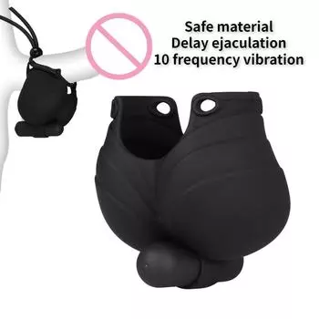 Секс-игрушки Силиконовый мошоночный бандаж с 10 скоростями Вибратор Увеличение пениса Мужской мастурбатор Кольцо для задержки эякуляции Взрослая секс-игрушка для мужчин