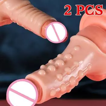 Секс-игрушки Удлинитель пениса Кольца для пениса Мужская клетка целомудрия Шариковые носилки Задержка эякуляции Cockring Sexules Toys Пара колец