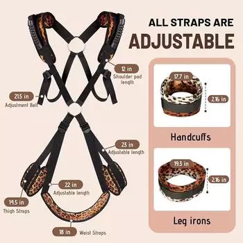 Секс-качели SM для пар - Регулируемые бондажные любовные качели, Игрушка для взрослых BDSM для удовольствия, Воздушный ремень для йоги для тантрического секса, Помощь для сексуальных поз