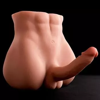 Секс-кукла мужского торса для женщин с огромным фаллоимитатором 2-в-1, реалистичная и плотная анальная мастурбация мужского торса, реалистичная большая жопа