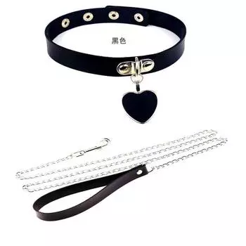 Sex leash bell love collar dog chain cosplay sex slave training couple sm toys One Size