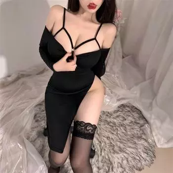 Сексуальное нижнее белье страсть подвязки ночной клуб сексуальный профессиональный учитель женщина чистое желание секретарь соблазнение чулки комплект F83 One size [recommended 80-62.5kg]