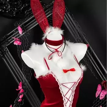 Сексуальное нижнее белье премиум рождественский костюм костюм сексуальный демон qqny униформа бесплатный женский кролик M