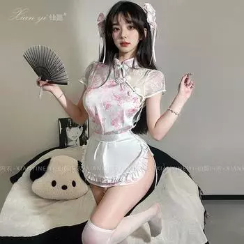 Сексуальное эротическое нижнее белье косплей китайский повар чистое желание милая униформа соблазнение костюм горничной One size