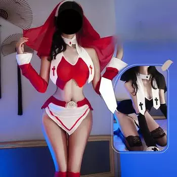 Сексуальное нижнее белье Сексуальный косплей Полая униформа Пижама Свободный разрез Соблазнение Воздержание Женщины One size