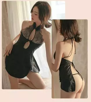 Сексуальное женское белье горничная сексуальное платье горничной ципао страстный костюм униформа соблазнение женщина One Size (80-70kg)