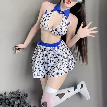 Сексуальное эротическое нижнее белье для маленькой груди, костюм горничной, соблазнение, косплей, пижама, цельный, костюм для свободной страсти One Size (80-60kg)