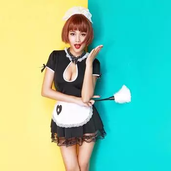 Сексуальное нижнее белье униформа соблазнение горничная сексуальная горничная секс-костюм чистый милый костюм маленького повара one size fits all