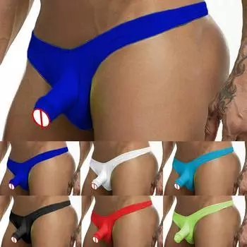 Секс-мужское нижнее белье, шелковистые стринги, нижнее белье для взрослых One Size