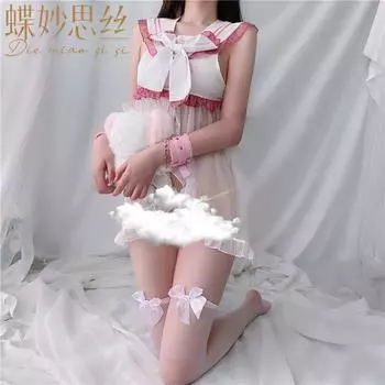 Секс нижнее белье двумерный бант матросский воротник симпатичная студенческая форма 4 One size