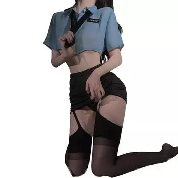Секс нижнее белье косплей униформа соблазнение кровать страсть свободная ол униформа талия открытая промежность нижнее белье One size