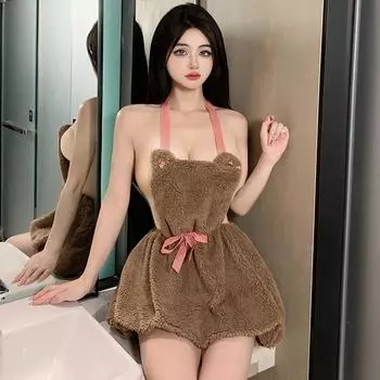 Секс нижнее белье медведь косплей бесплатно ночной клуб набедренная повязка большой размер униформа открытая экипировка соблазн костюм с открытой спиной Average size 80-62.5 kg