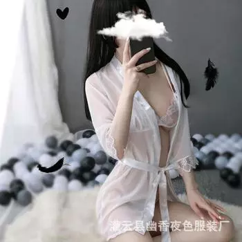 Секс нижнее белье перспектива открытие соблазнение ночная рубашка халат кардиган соблазнение нижнее белье женский сексуальный one size fits all чёрный