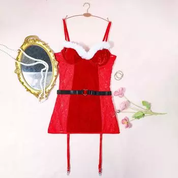 Секс нижнее белье перспектива спинки рождественская модель с поясом сексуальный кружевной секс подтяжки юбка комплект s S