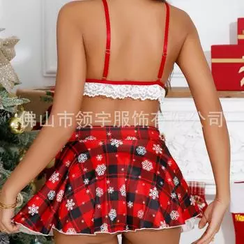 Секс нижнее белье рождественский наряд рождественский костюм женский косплей униформа соблазнение рождественский косплей S