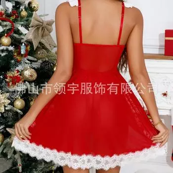 Секс нижнее белье рождественский наряд рождественский костюм женский косплей униформа соблазнение рождественский косплей S