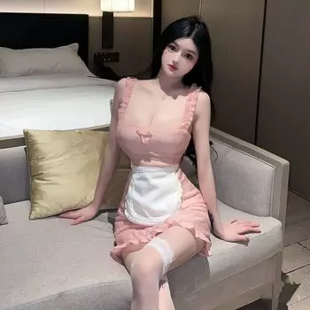 Секс нижнее белье сексуальное халтер горничная косплей открыть бесплатно горничная соблазнение пижама секс average size 80-60kg