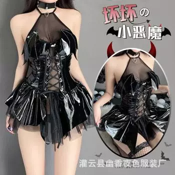 Секс нижнее белье сексуальный маленький дьявол перспектива униформа извращенный флирт горячий постельный костюм average size