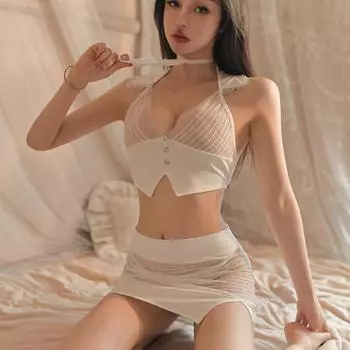 Секс одежда сексуальная полая юбка соблазнение униформа страсть костюм женская мини-юбка бесплатно average size