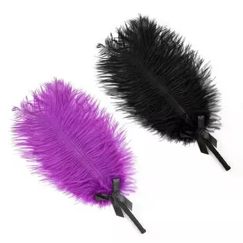 Sex Ostrich Feather Stick Female with Tease Black Feather Couple Foreplay Flirting Props Adult Sex Goods