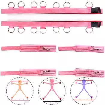 Секс S&M Ремень безопасности Наручники для кровати Наручники на лодыжки Игрушки для кровати Секс-инструменты Набор для связывания Пары Эротика для взрослых