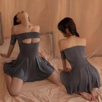 Сексуальное нижнее белье Обнаженная грудь Чистое желание Соблазн Униформа Полый Маленькая грудь Подвязки Пижама Страсть Соблазн Постельный комплект One size