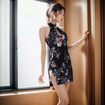 Сексуальное нижнее белье эмоциональная перспектива высококлассное чонсам ночной клуб облегающая юбка униформа соблазнительный костюм One Size