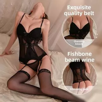 Сексуальное нижнее белье, талия на косточках, жилет, пояс для чулок, маленькая грудь, большая свобода, сексуальная королевская сестра сетка женщина One Size