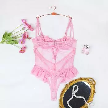 Сексуальное нижнее белье страсть сексуальное полое прозрачное кружевное боди сексуальный комплект нижнего белья с S