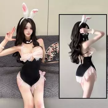 Сексуальное нижнее белье Сексуальное знаменитость Ципао С открытой шеей Прозрачное Разрез на бедре Короткая юбка Униформа Кружево One Size